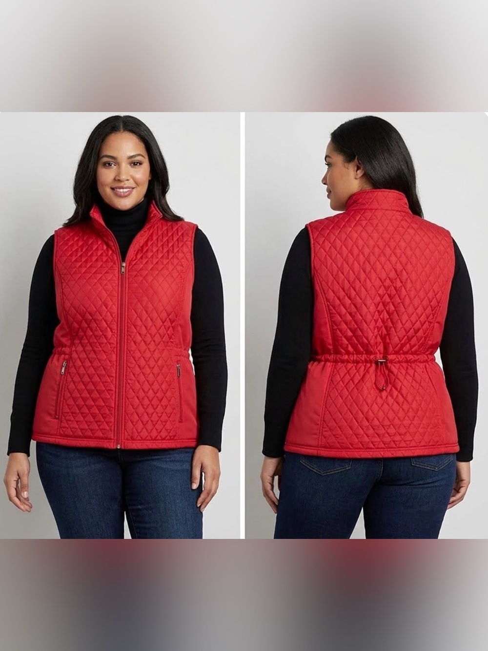Relativity Quilted Vest in vibrant red. NWOT Size XL